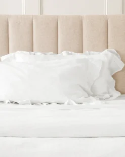 Ruffle White Linen Shams (Set of 2)