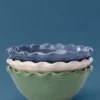 Scalloped Stoneware Bowls (Set of 3)