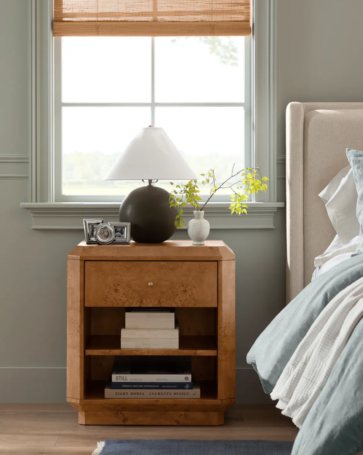 Tali Burl Wood Nightstand