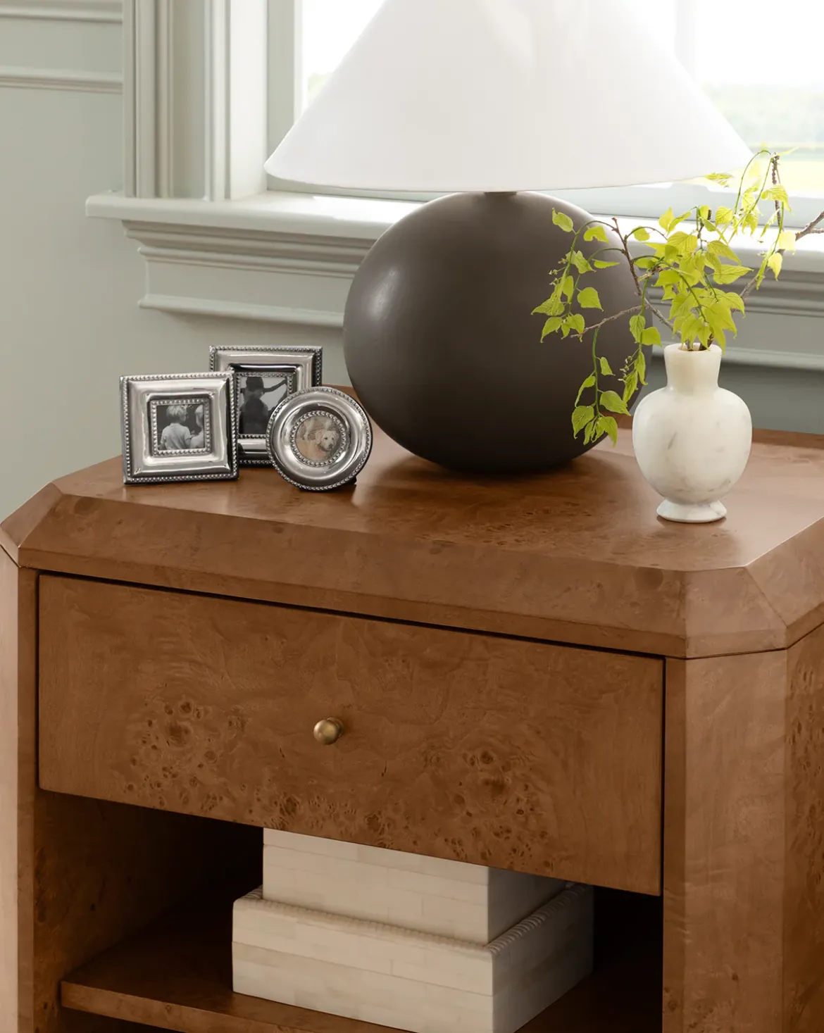 Tali Burl Wood Nightstand