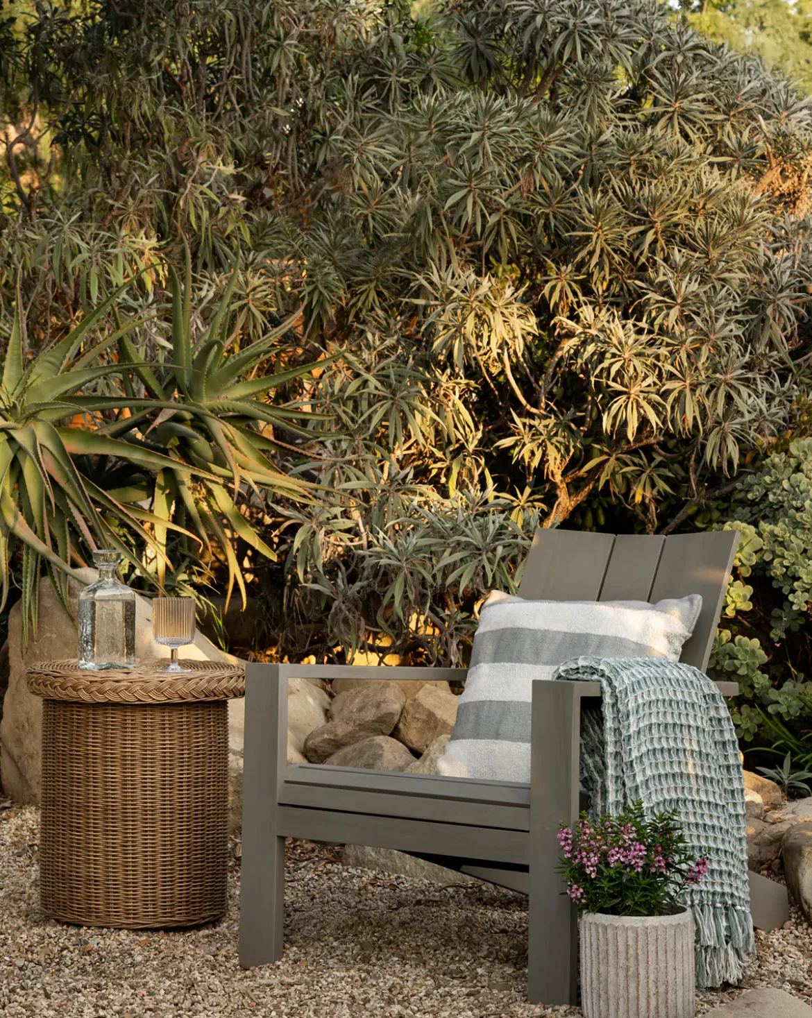 Triby Gray Teak Outdoor Lounge Chair