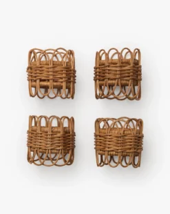 Twisted Rattan Napkin Rings (Set of 4)