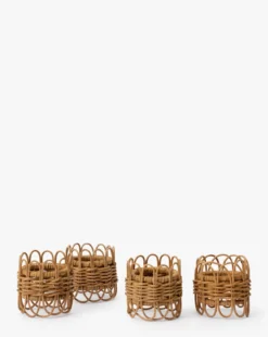 Twisted Rattan Napkin Rings (Set of 4)