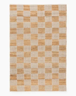Wool & Jute Handwoven Checkered Rug