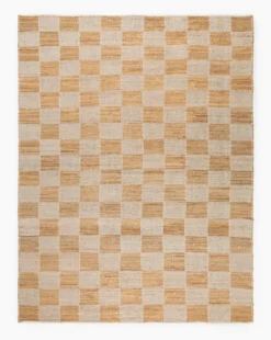 Wool & Jute Handwoven Checkered Rug